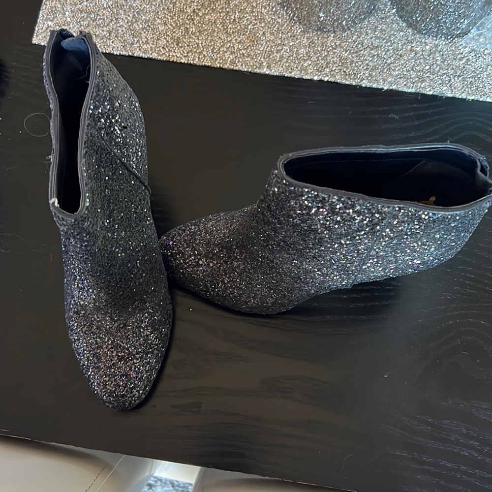 Multi color glitter ankle boot